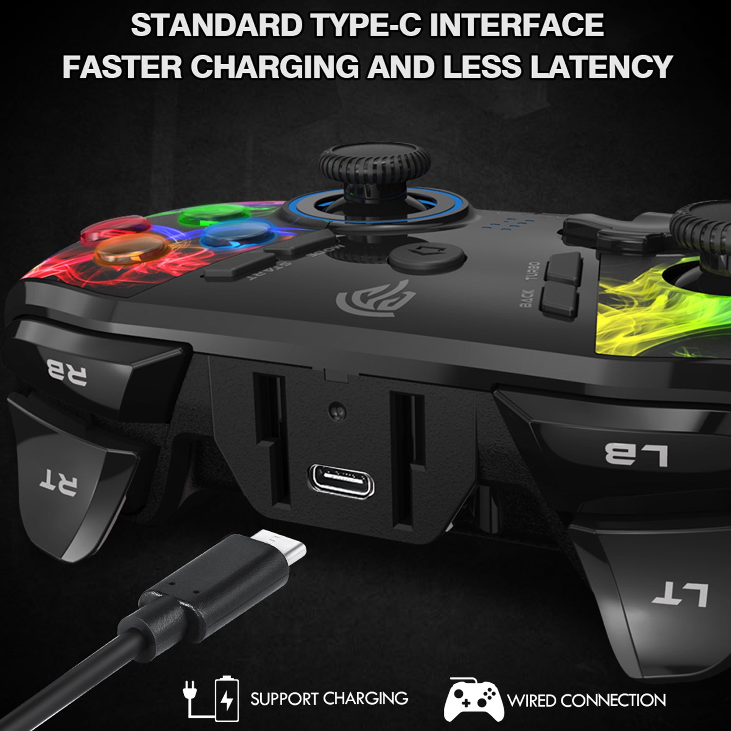 EASYSMX ESM-9110 LED Wireless PC Gamepad Programming Dongle Directly Connected to Game Controller EASYSMX ESM-9110 LED Wireless PC Gamepad Programming Dongle Directly Connected to Game Controller